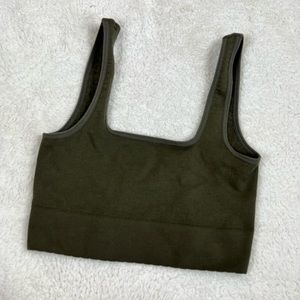 By Anthropologie Cropped Knit Tank Green Small Medium